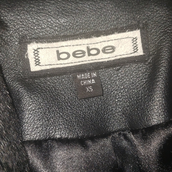 Bebe leather coat with fur - Picture 3 of 3